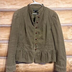 Olive green military jacket